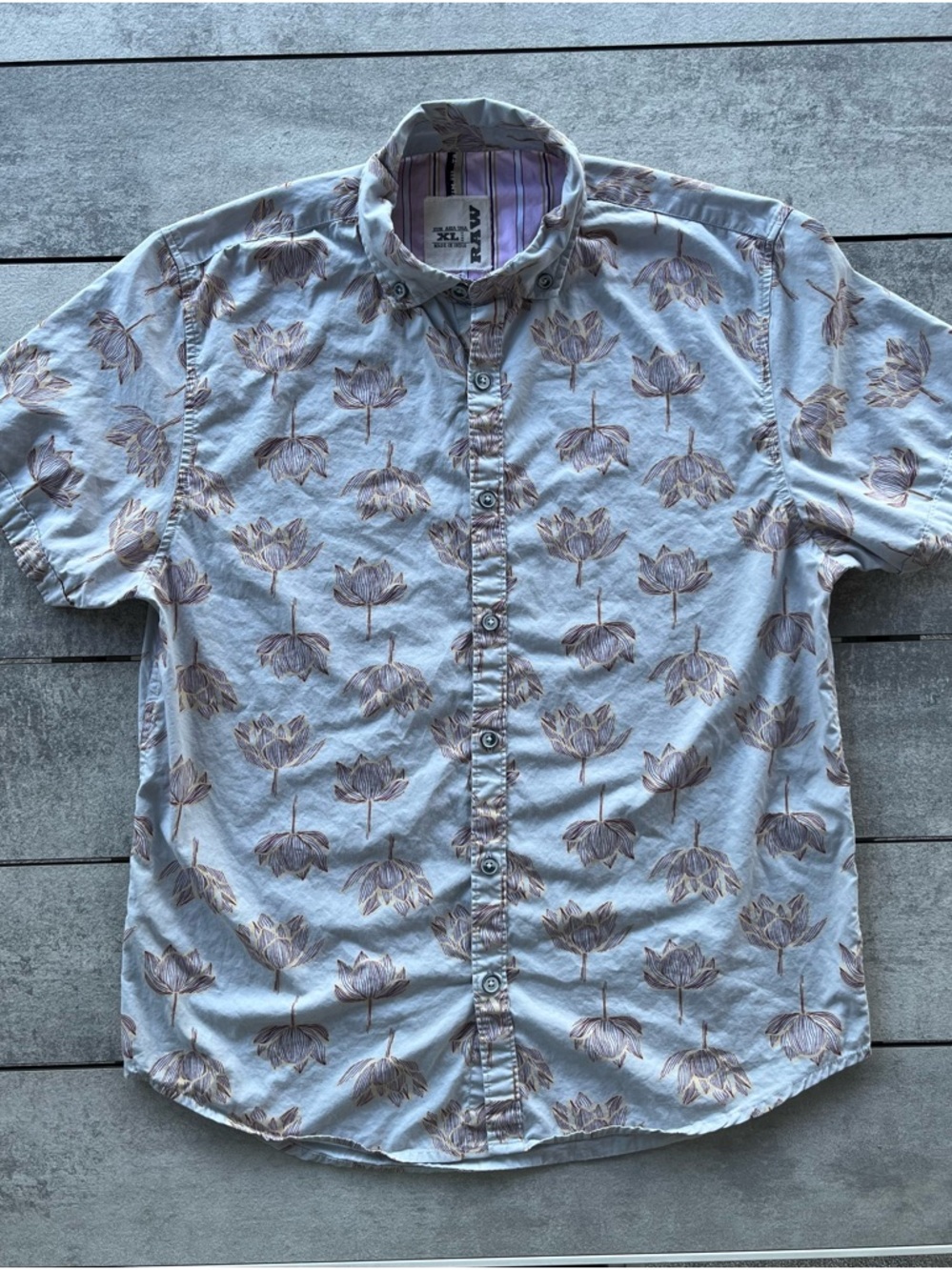 Boys XL cotton grey shirt subtle pattern by Raw